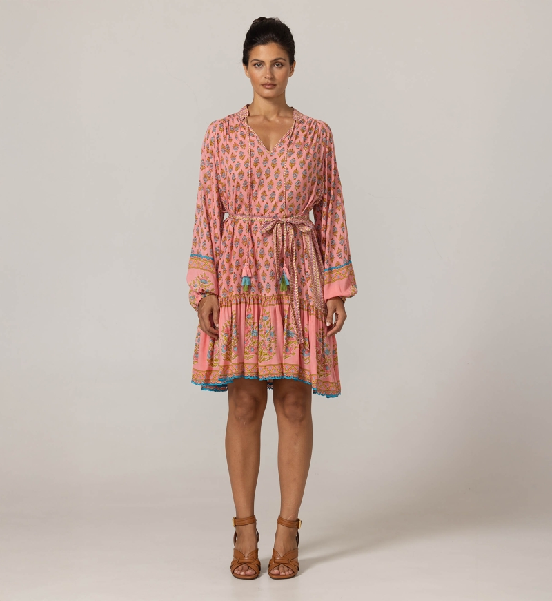 Abito corto Kaida - Motivi floreali - 100% modal - Miss June Paris - 3