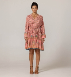 Kurzes Kleid Kaida - Florale Muster - 100% Modal - Miss June Paris - 3