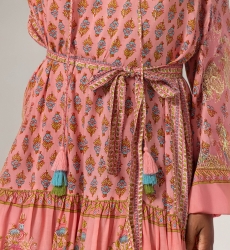 Kurzes Kleid Kaida - Florale Muster - 100% Modal - Miss June Paris - 5