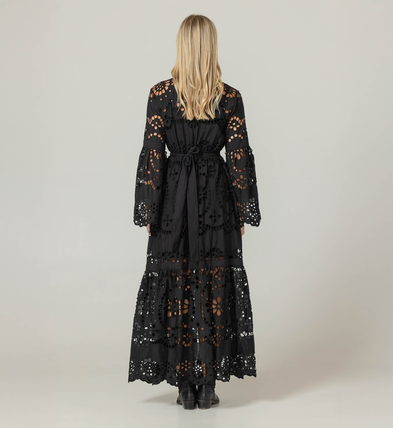 Robe Longue Ruby - Broderie anglaise - 100% coton - Miss June Paris - 4