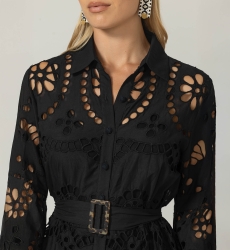 Robe Longue Ruby - Broderie anglaise - 100% coton - Miss June Paris - 5