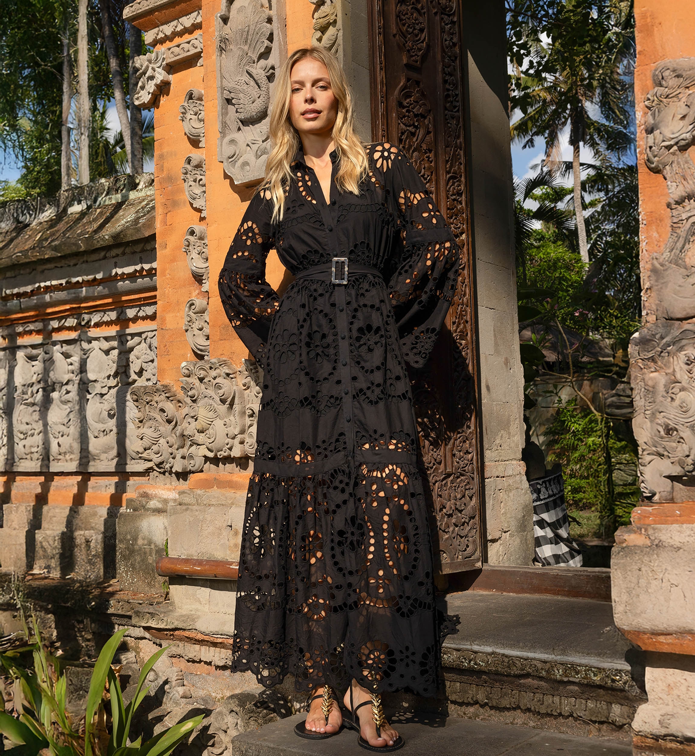 Robe Longue Ruby - Broderie anglaise - 100% coton - Miss June Paris - 1