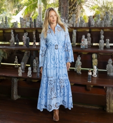 Robe Longue Ruby - Broderie anglaise - 100% coton - Miss June Paris - 6