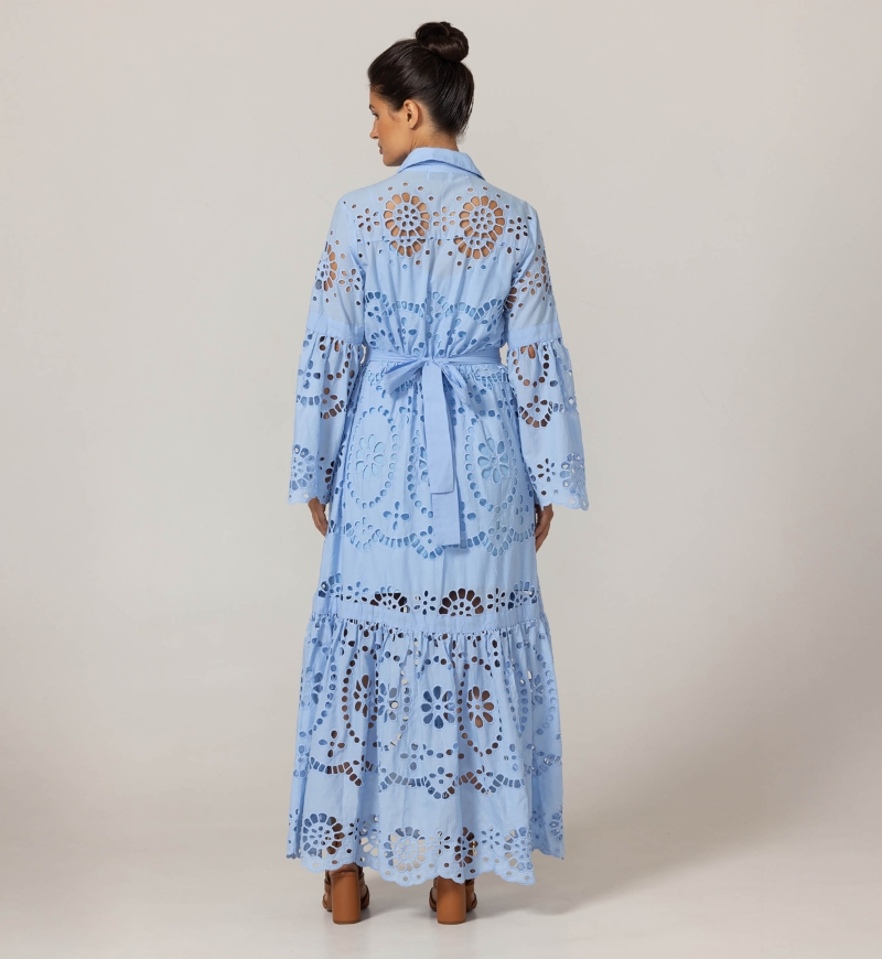 Long Dress Ruby - English Embroidery - 100% Cotton - Miss June Paris - 10