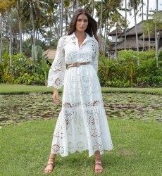 Robe Longue Ruby - Broderie anglaise - 100% coton - Miss June Paris - 11