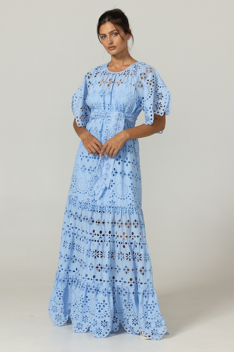 Robe Longue Sable - Broderie anglaise - 100% coton - Miss June Paris - 3