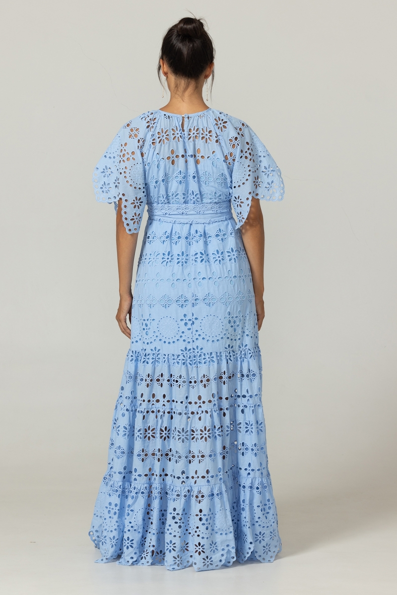 Vestido Longo Ruby - Bordado Inglês - 100% Algodão - Miss June Paris - 4