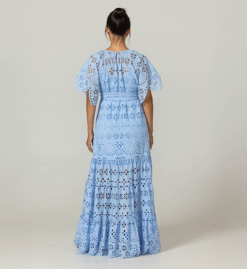 Abito Lungo Ruby - Ricamo Inglese - 100% Cotone - Miss June Paris - 4