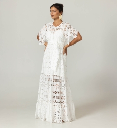 Robe Longue Sable - Broderie anglaise - 100% coton - Miss June Paris - 8