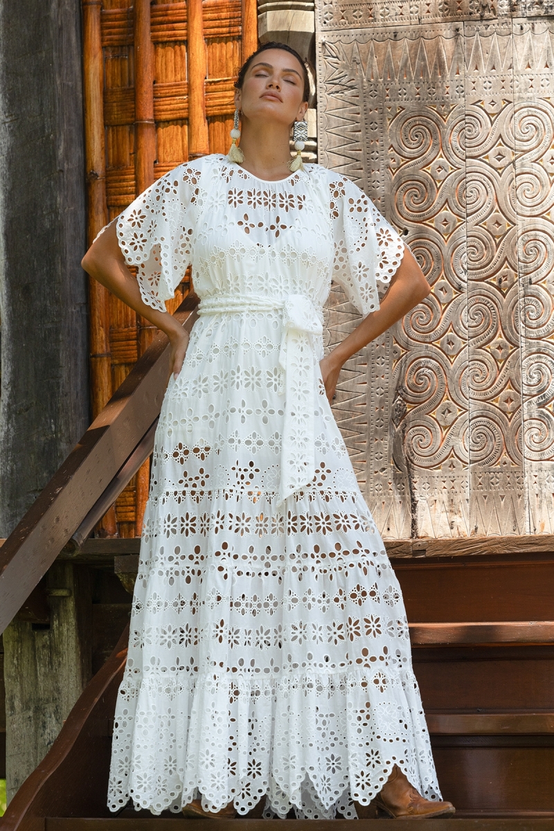 Robe Longue Sable - Broderie anglaise - 100% coton - Miss June Paris - 6