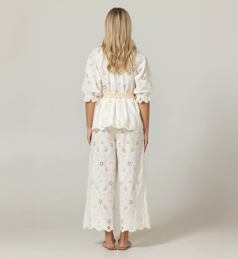 Serena Shirt - English Embroidery - 100% Cotton - Miss June Paris - 4