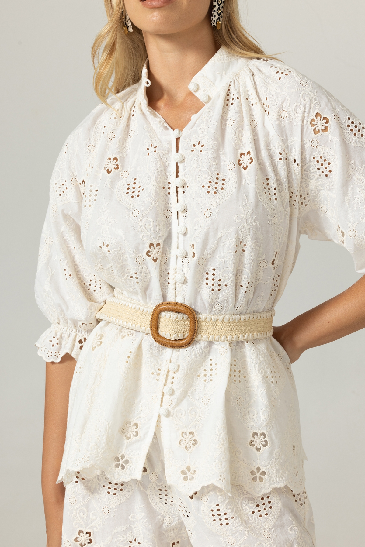 Serena Shirt - English Embroidery - 100% Cotton - Miss June Paris - 5