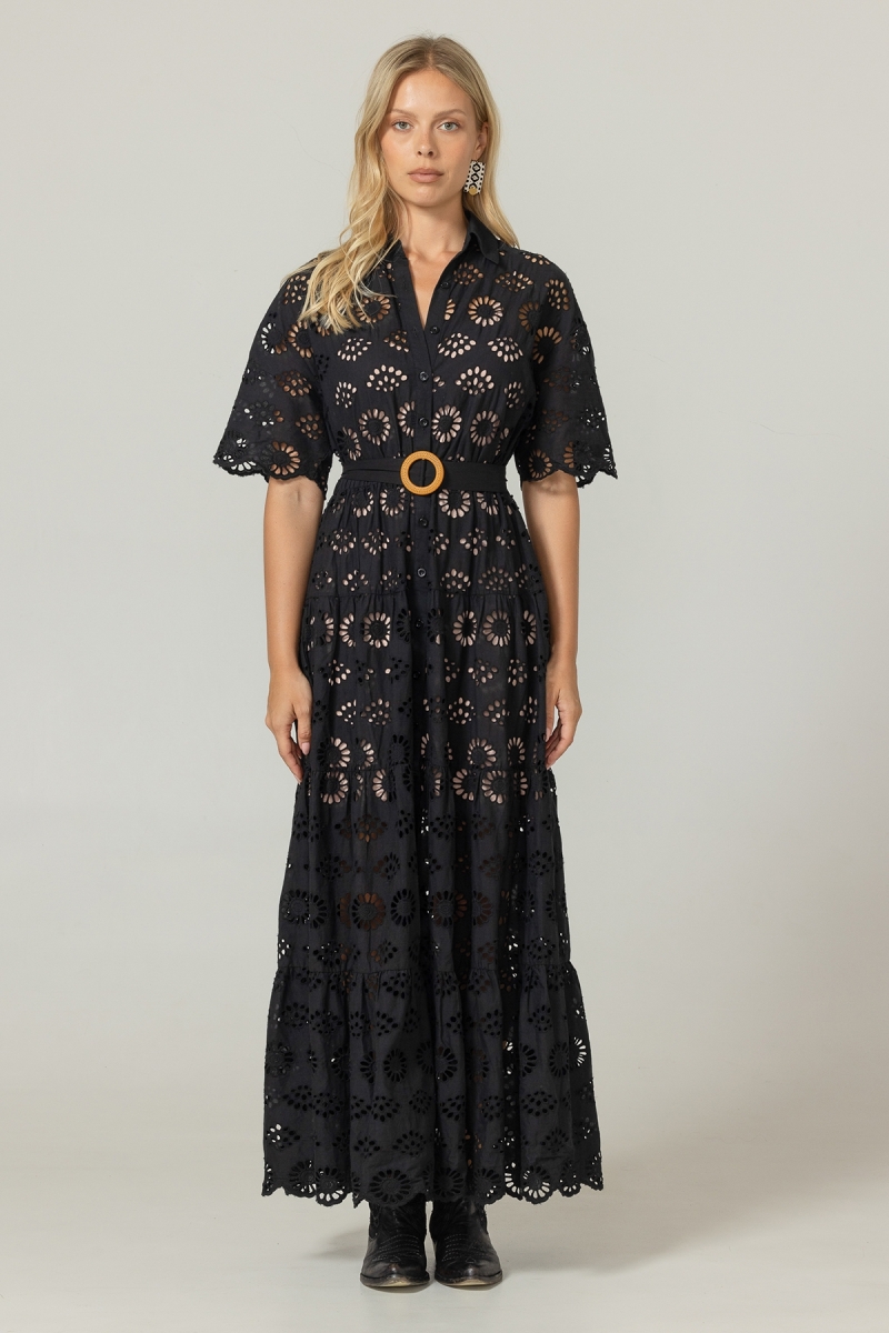 Vestido Longo Gardenia - Bordado Inglês - 100% Algodão - Miss June Paris - 8