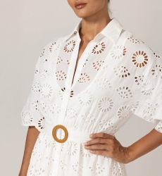 Robe Longue Gardenia - Broderie anglaise - 100% coton - Miss June Paris - 5