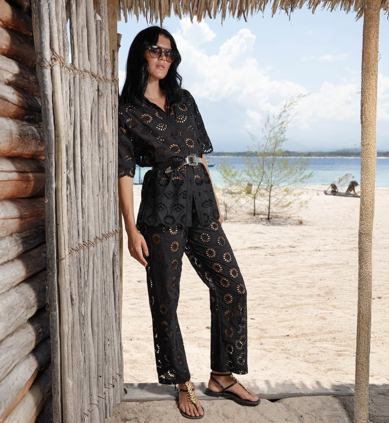 Sorbet Pants - English Embroidery - 100% Cotton - Miss June Paris - 7