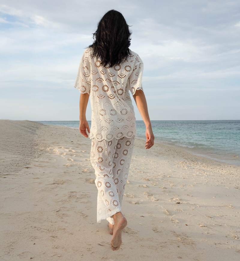 Pantaloni Sorbet - Ricamo Inglese - 100% Cotone - Miss June Paris - 2