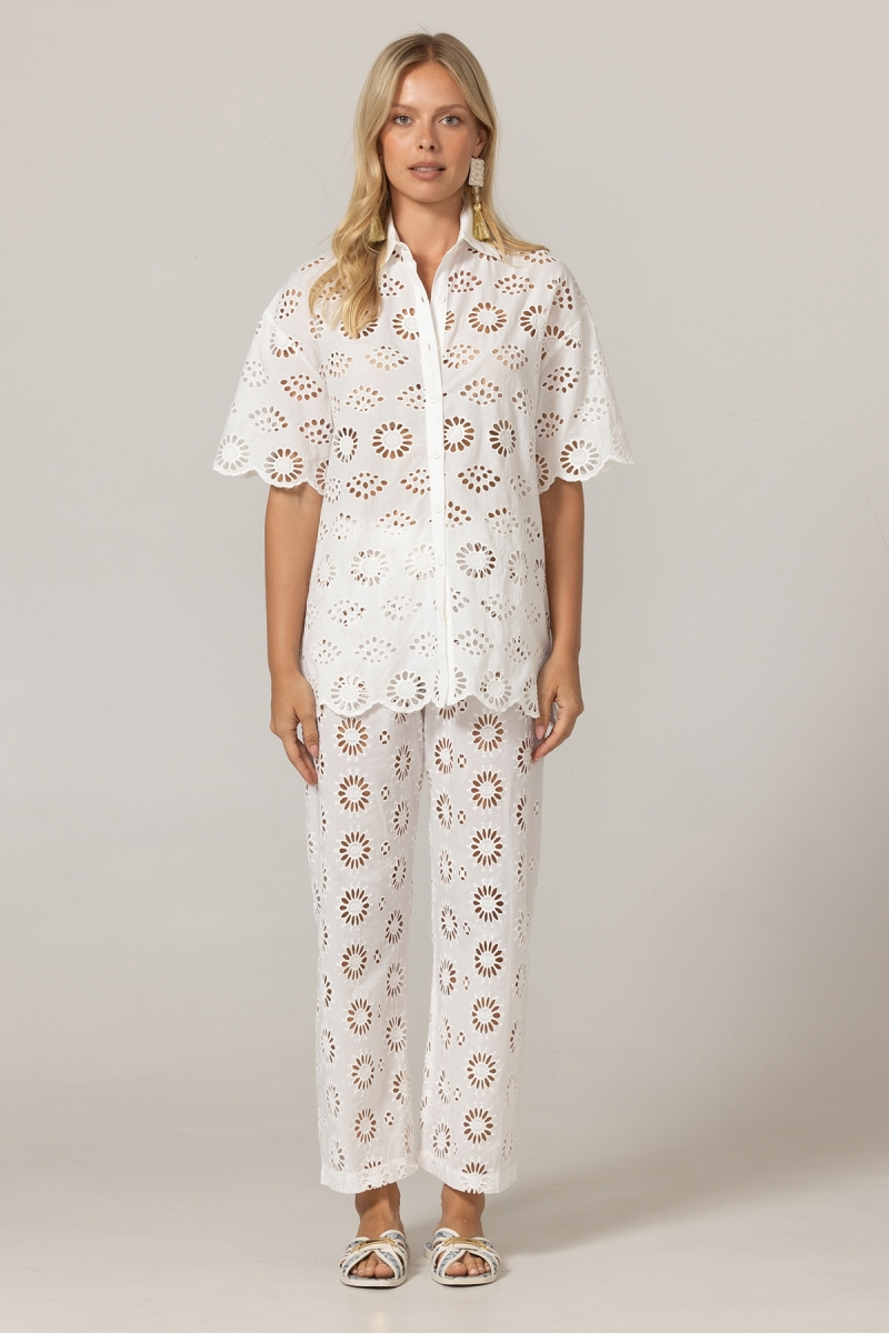 Sorbet-Hose - Englische Stickerei - 100% Baumwolle - Miss June Paris - 3