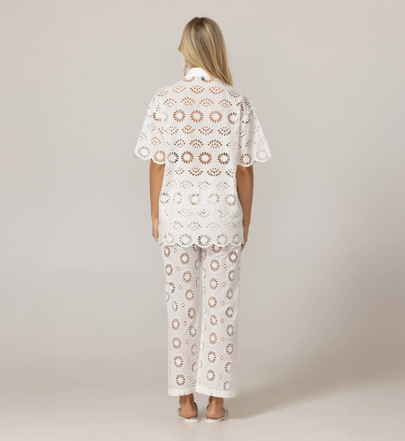 Pantaloni Sorbet - Ricamo Inglese - 100% Cotone - Miss June Paris - 4