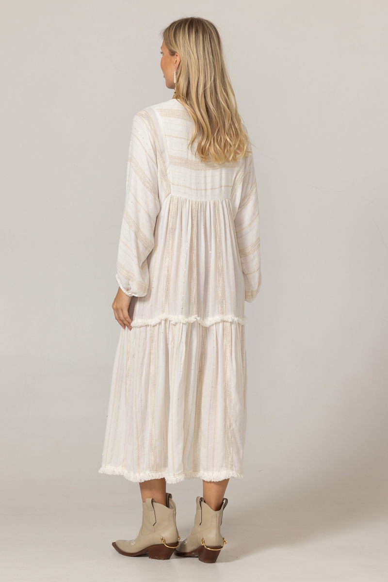 Vestido Longo Bree - Viscose e Poliéster Metálico - Miss June Paris - 4
