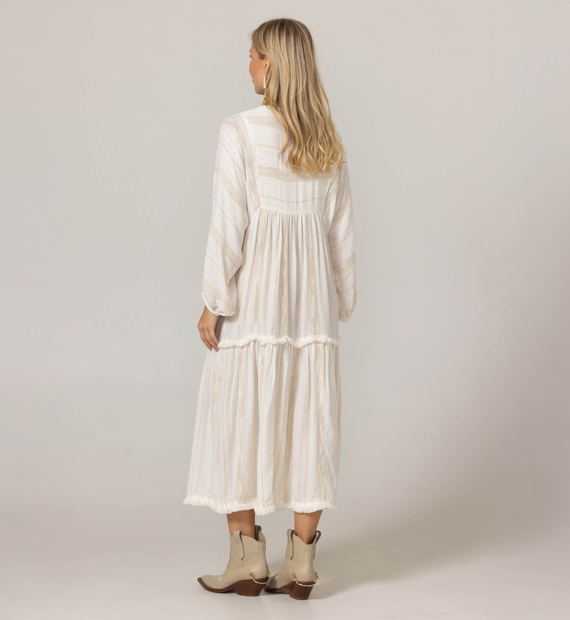 Robe Longue Bree - viscose et polyester metallique - Miss June Paris - 4