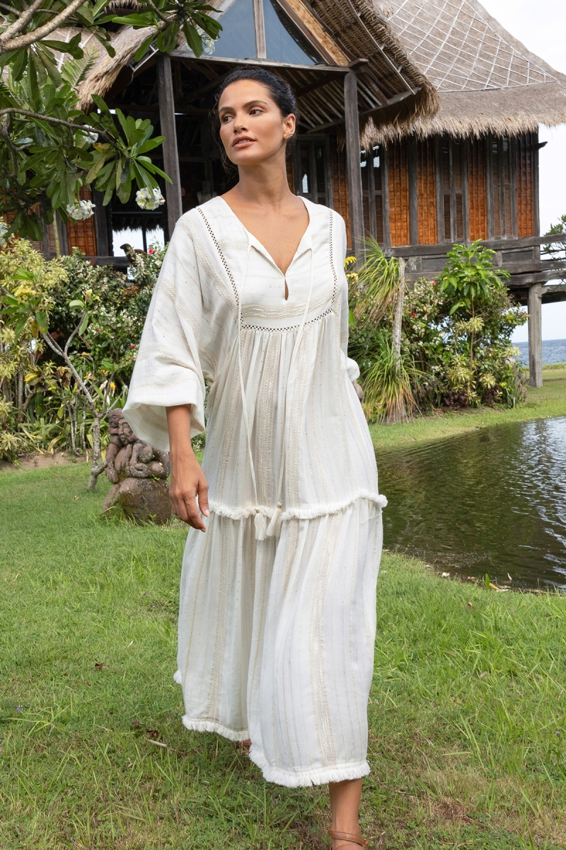 Robe Longue Bree - viscose et polyester metallique - Miss June Paris - 1