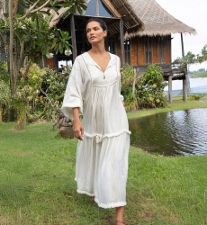 Robe Longue Bree - viscose et polyester metallique - Miss June Paris - 1