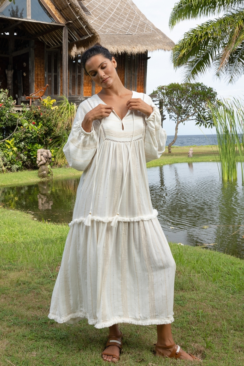 Robe Longue Bree - viscose et polyester metallique - Miss June Paris - 2