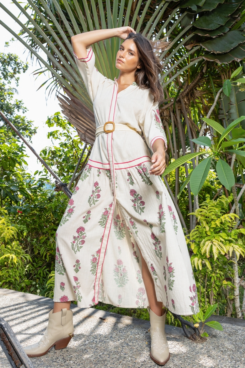 Gilda Langes Kleid - 100% Baumwolle - Miss June Paris - 1