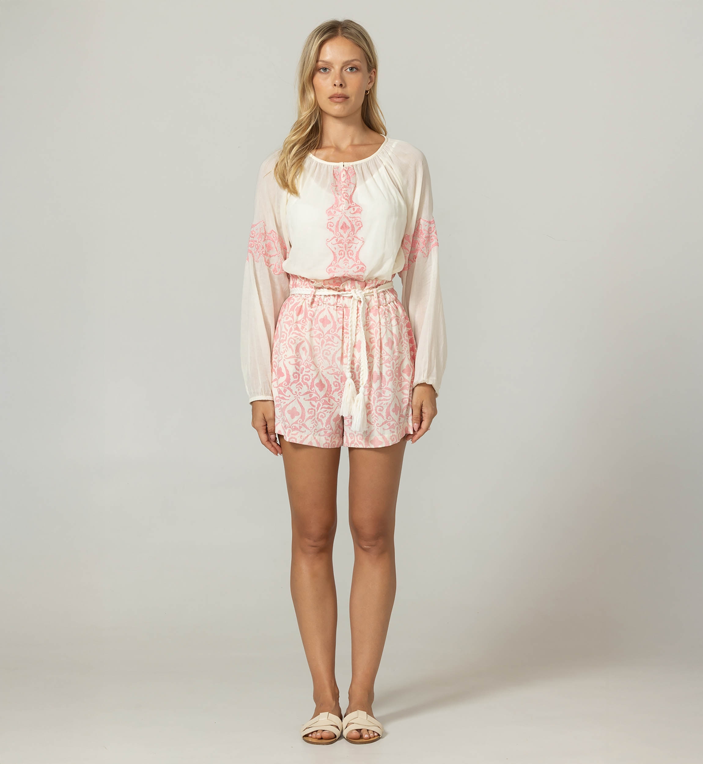 Indira-Bluse - 100% Baumwollvoile mit Spitze - Miss June Paris - 3