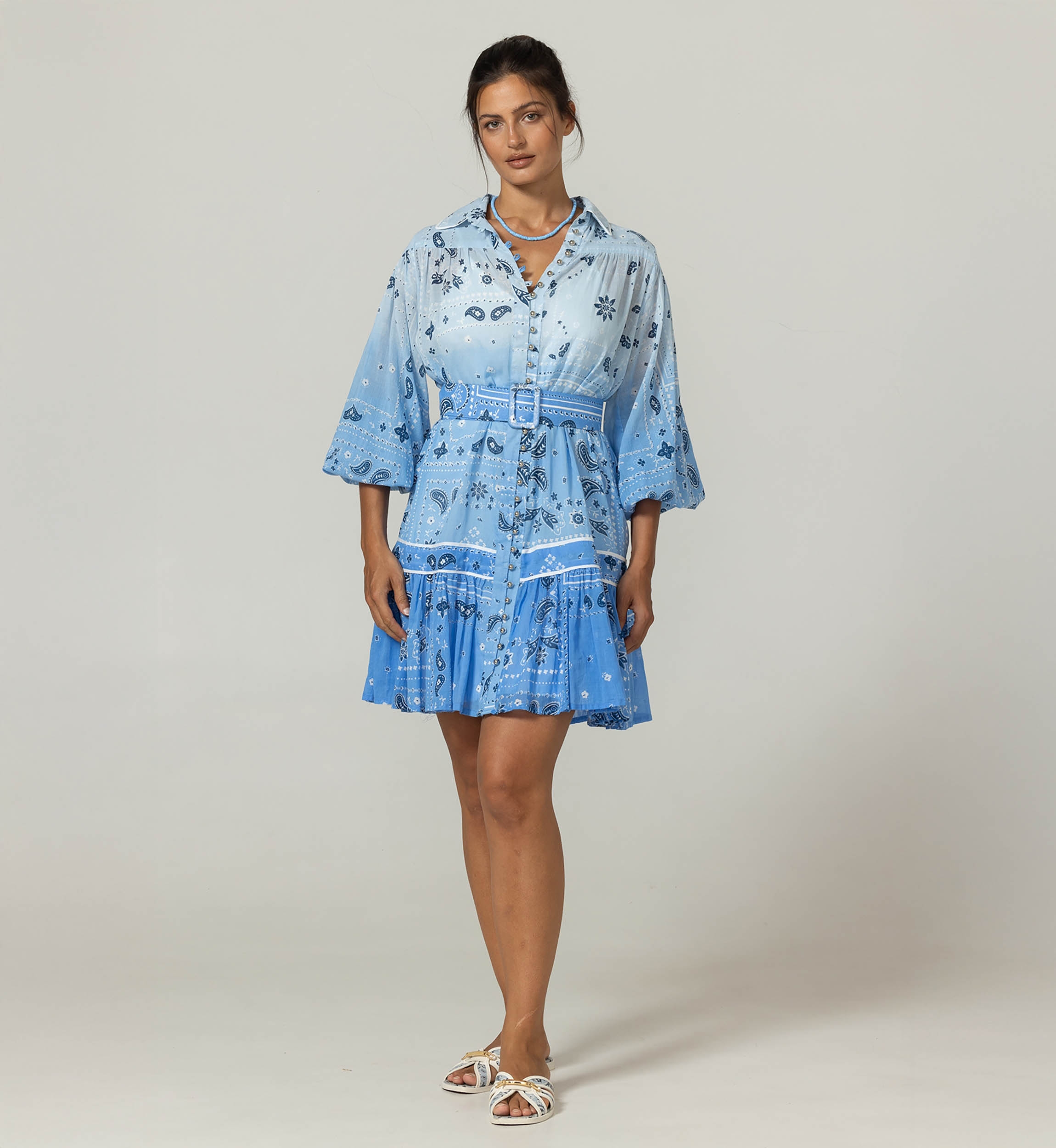 Kurzes Kleid Poppy - 100% Baumwollvoile mit Spitze - Miss June Paris -3