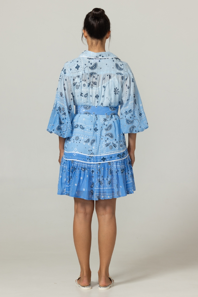 Kurzes Kleid Poppy - 100% Baumwollvoile mit Spitze - Miss June Paris -4