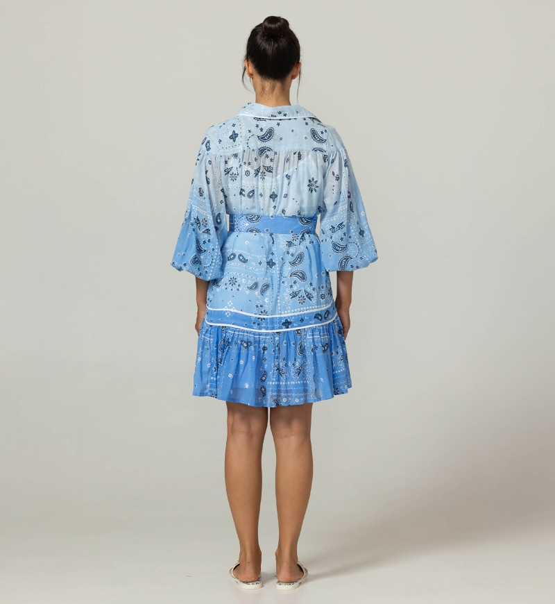 Kurzes Kleid Poppy - 100% Baumwollvoile mit Spitze - Miss June Paris -4