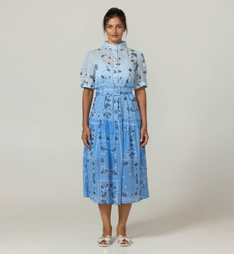 Selena Langes Kleid - 100% Baumwollvoile mit Spitze - Miss June Paris - 3