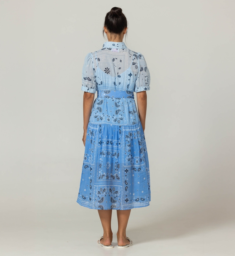 Selena Langes Kleid - 100% Baumwollvoile mit Spitze - Miss June Paris - 4