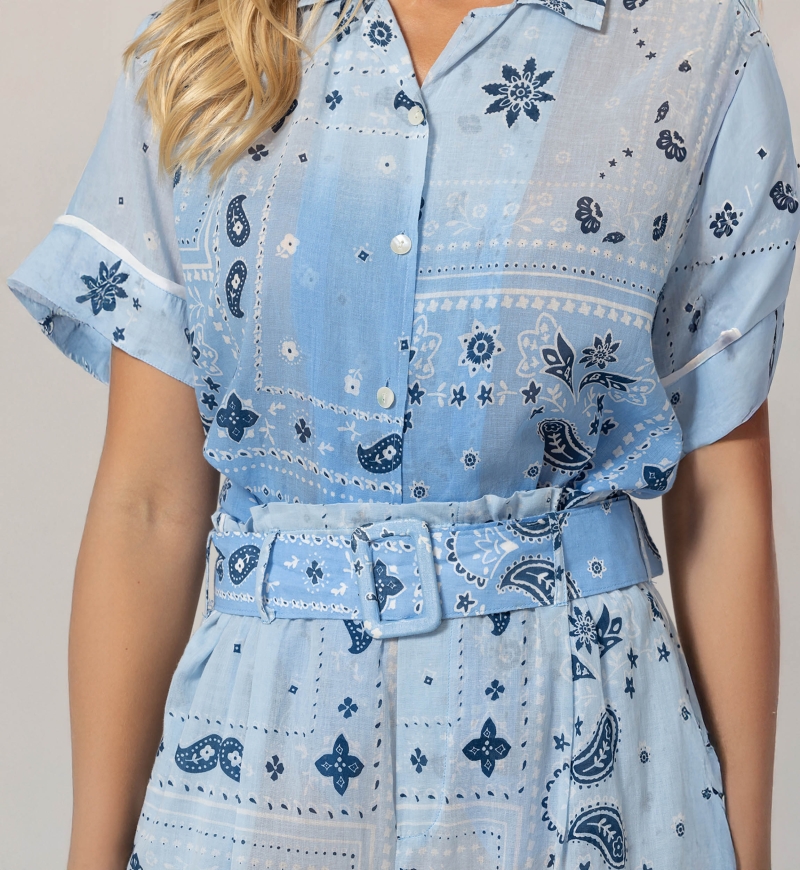 India-Shirt - 100% Baumwollvoile mit Spitze - Miss June Paris - 5