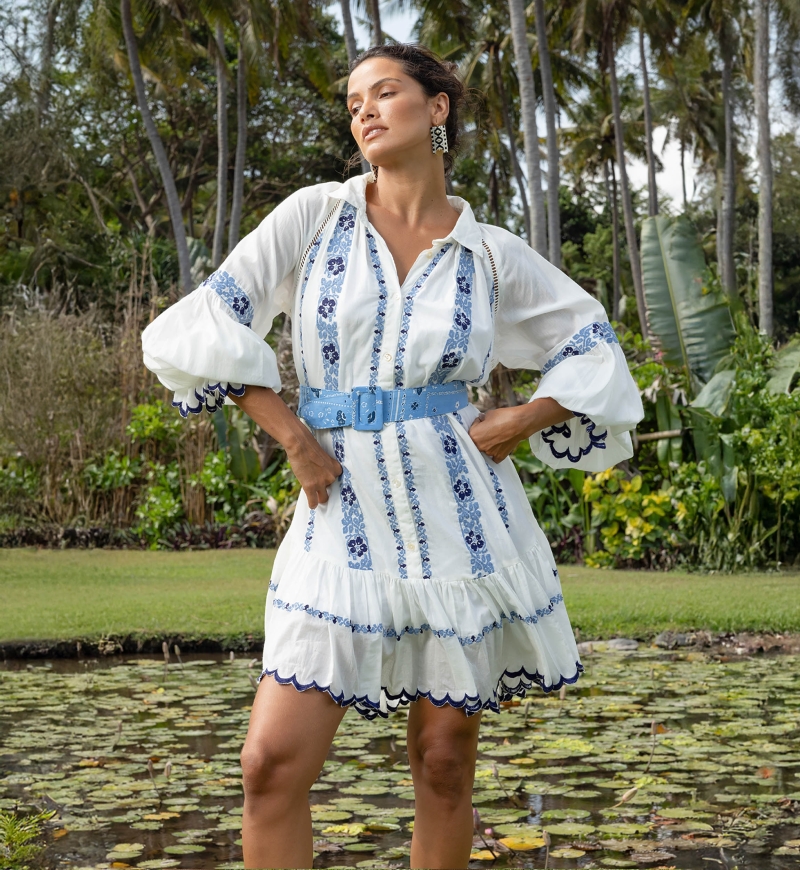 Vestido Curto Bellerose - 100% Voile de Algodão com Renda - Miss June Paris - 2