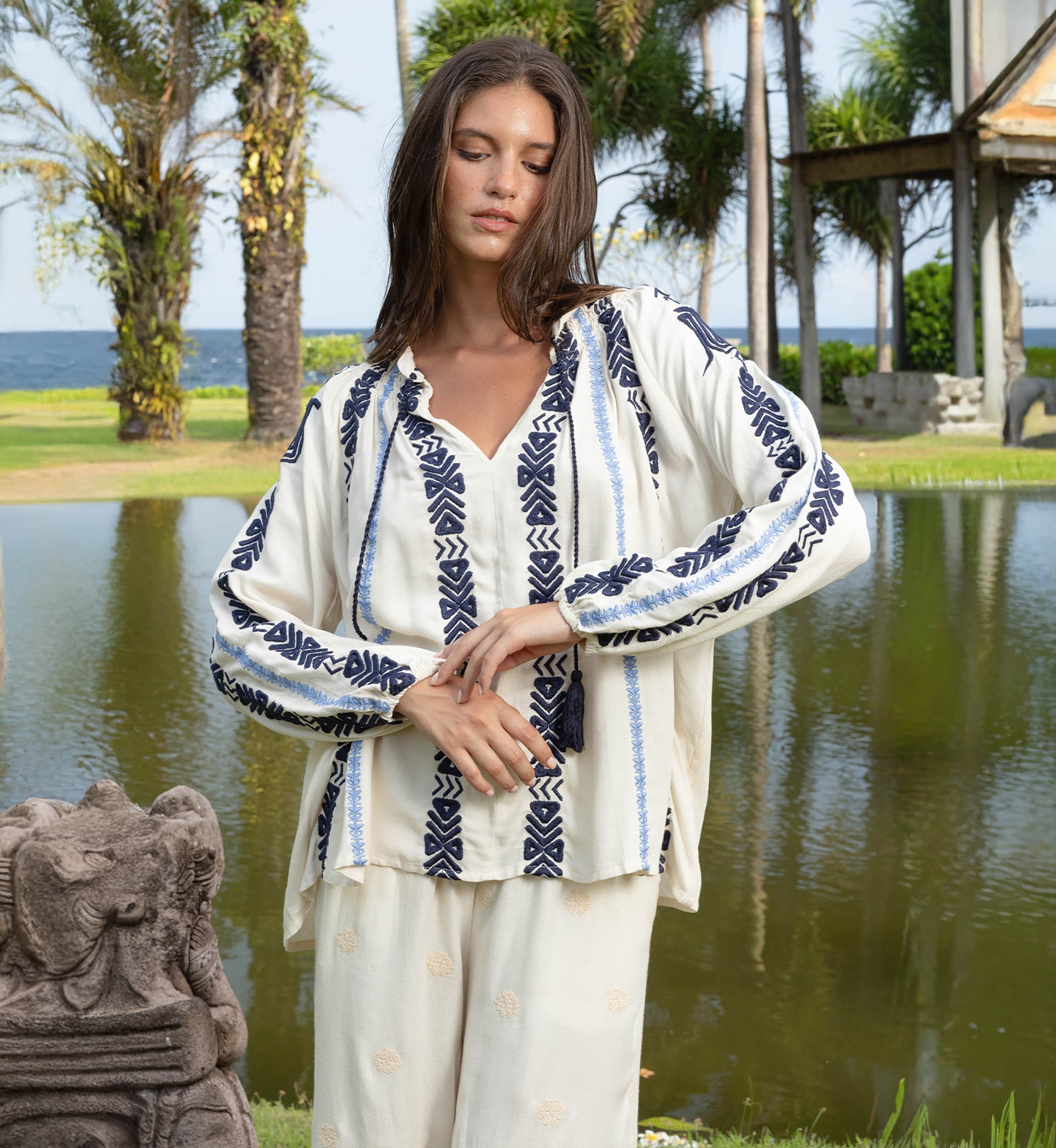 Flore-Bluse - 100% crêpe-Rayon - Miss June Paris - 2