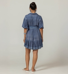 Olbia Short Dress - 100% Viscose - Miss June Paris - 4