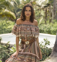 CARACAS Top, Short, Short Sleeve, Off-Shoulder, Bohemian, Cotton, Miss June Paris, 1