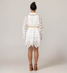 Vestido Curto Sloane - Bordado Inglês - 100% Algodão - Miss June Paris - 4