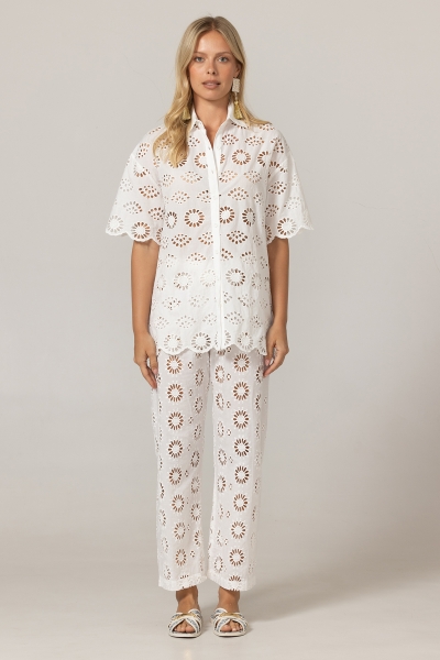 Mira shirt in eyelet embroidery - white - 100% cotton - Miss June Paris - 3