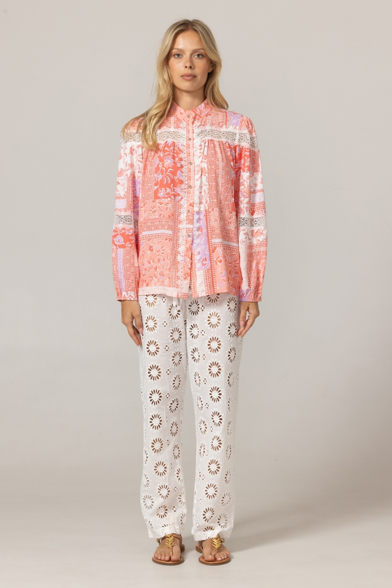 Camisa Gianna - Padrões florais delicados - 100% viscose - Miss June Paris - 3