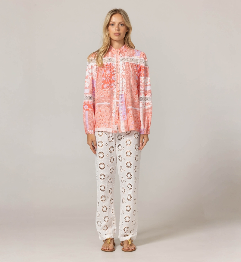 Camisa Gianna - Padrões florais delicados - 100% viscose - Miss June Paris - 3