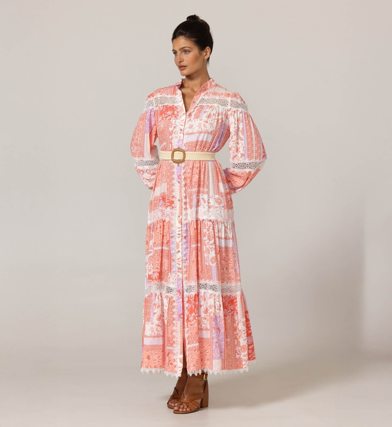 Gwen Langes Kleid - Blumenmuster - 100% Viskose - 3