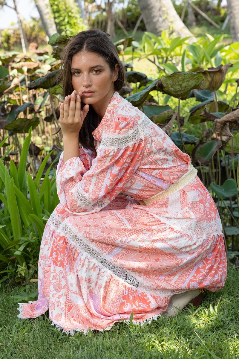 Vestido largo Gwen - Estampado floral - 100% viscosa - 2