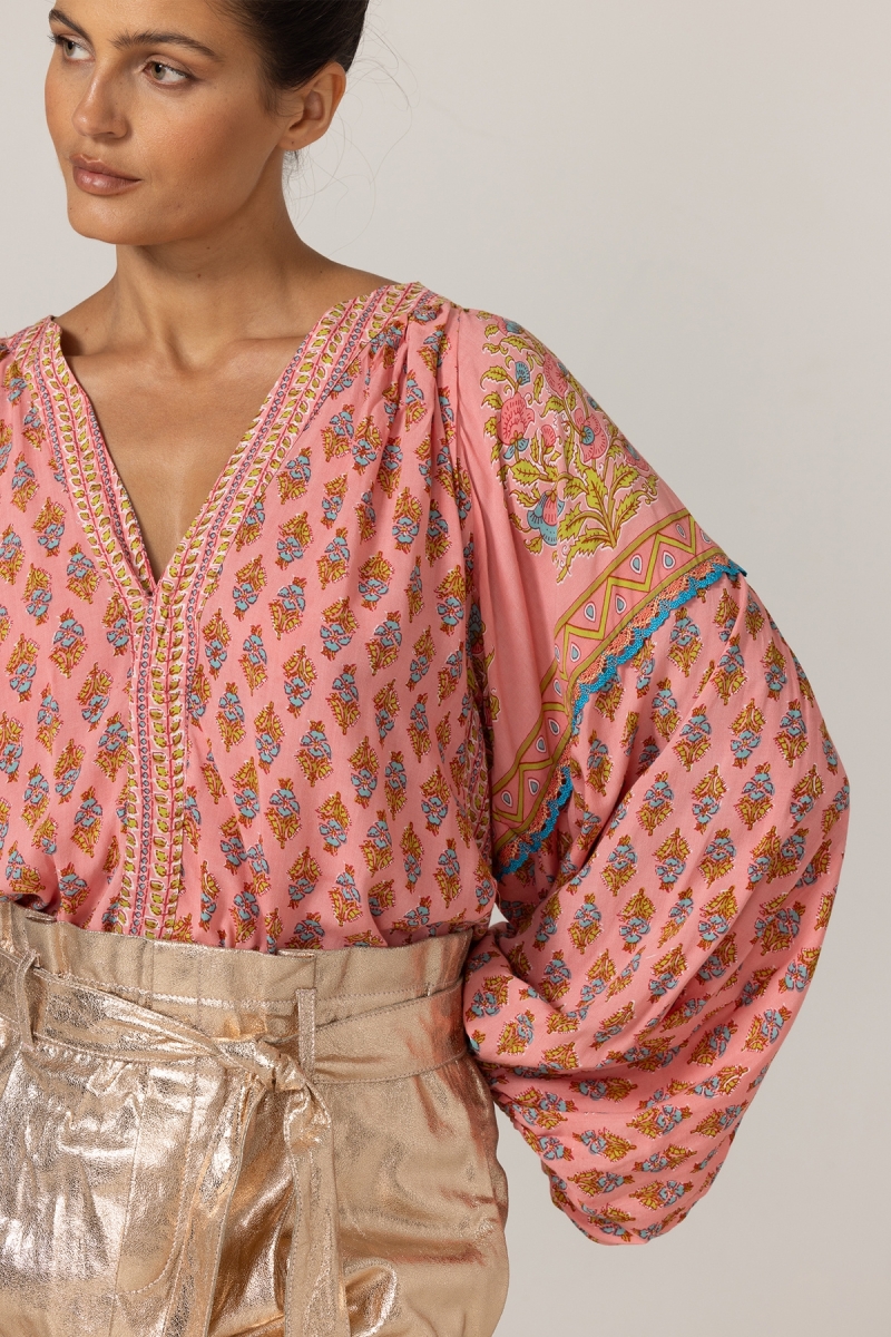Karis Bluse - Blumenmuster - 100% Modal - Miss June Paris - 5