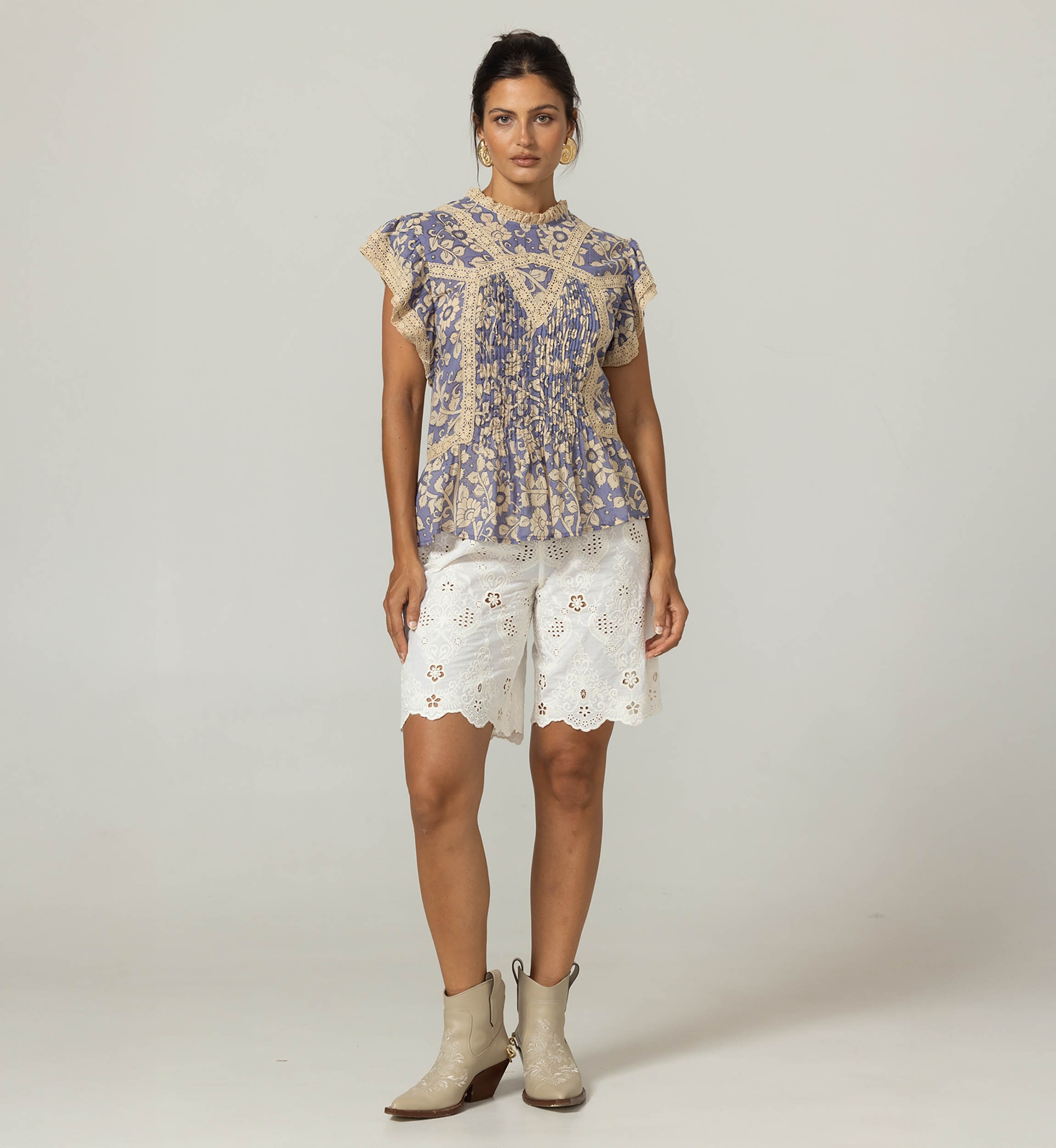 Kira Bluse - Blumenmuster - 100% Baumwollvoile - Miss June Paris - 3