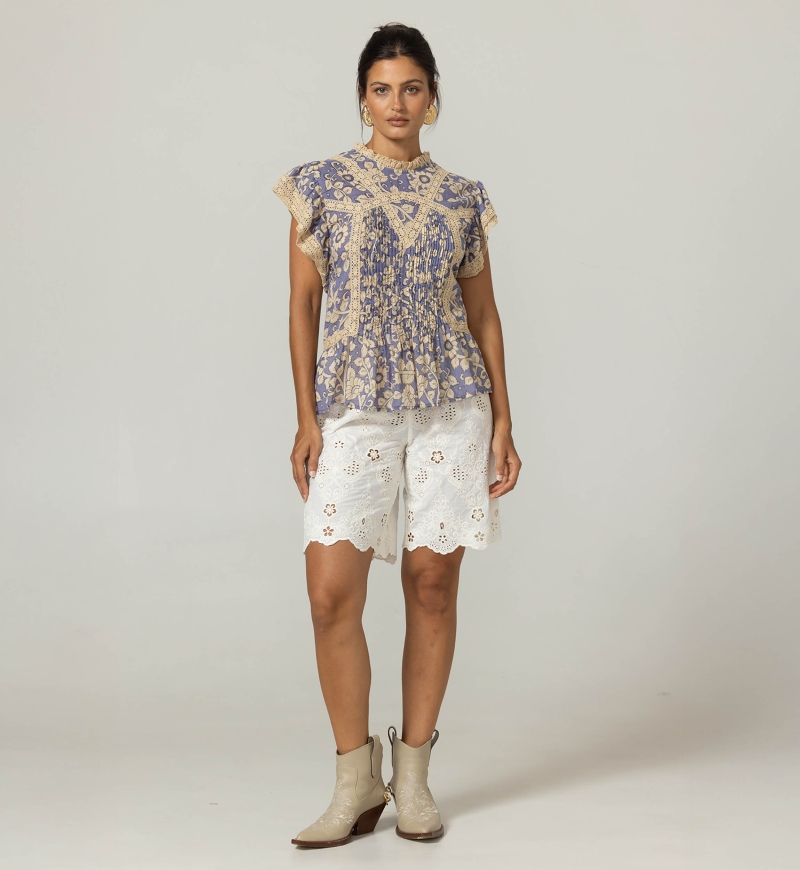 Blusa Kira - Padrões Florais - 100% Voile de Algodão - Miss June Paris - 3