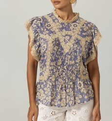 Blusa Kira - Padrões Florais - 100% Voile de Algodão - Miss June Paris - 5