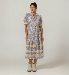 Lange langes Kleid - Blumenmuster - 100% Baumwollvoile - Miss June Paris - 3